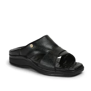 all - purpose shoes Healers Black Casual Slippers For Men 2050-802 By Liberty