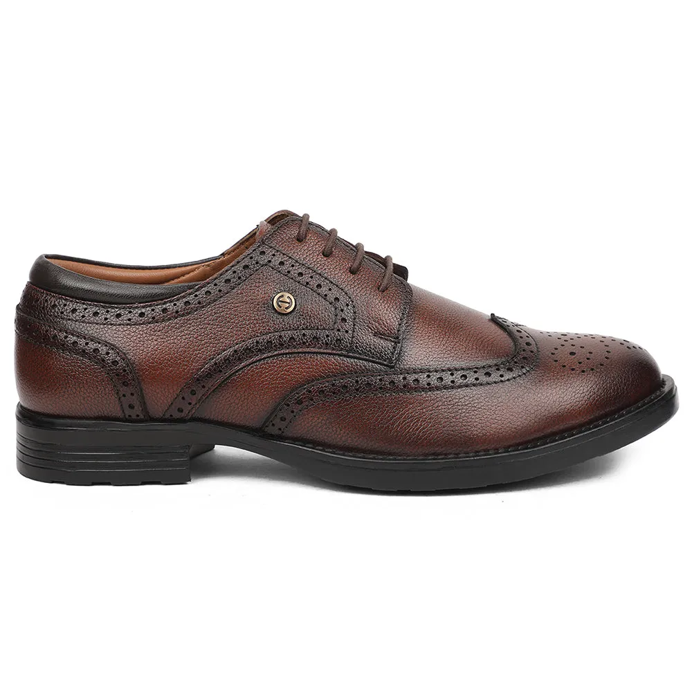 Healers Brown Formal Lacing Oxford Shoes For Men UDL-12 By Liberty Scalable
