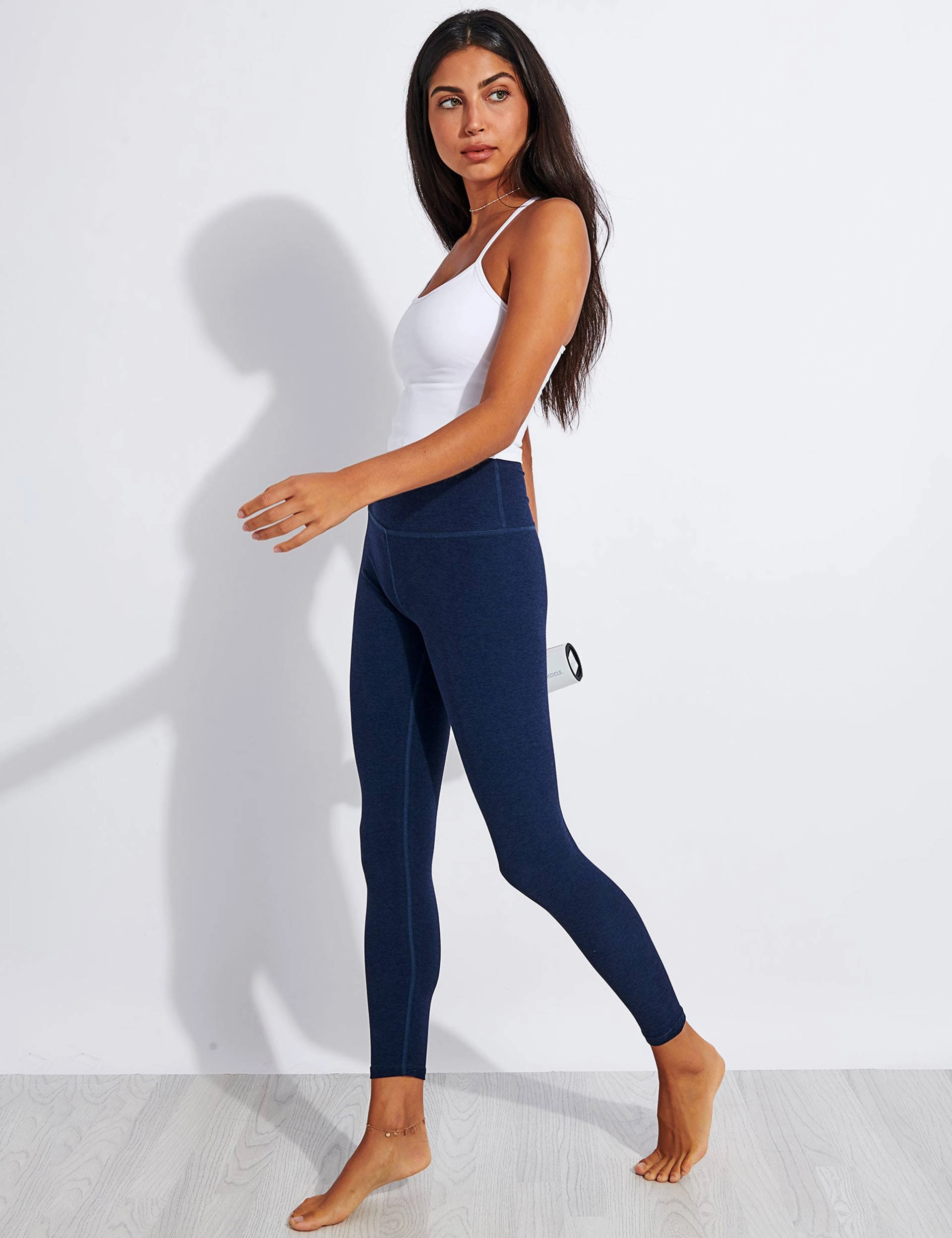 Chilly Comfort Lounge Fit Spacedye Caught In The Midi High Waisted Legging - Nocturnal Navy