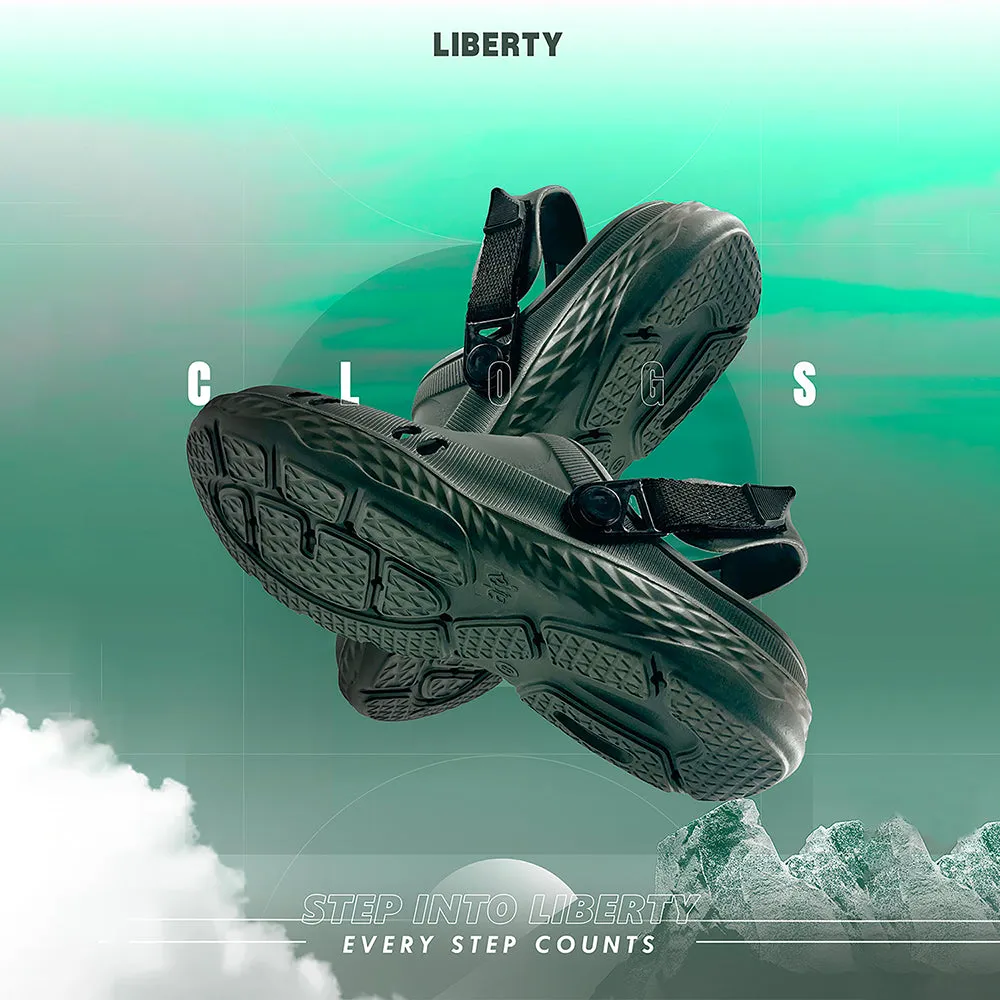 A-HA Casual Dark Green Clogs For Men BEACHRIDE By Liberty Dynamic Flex Notches Long - lasting Performance