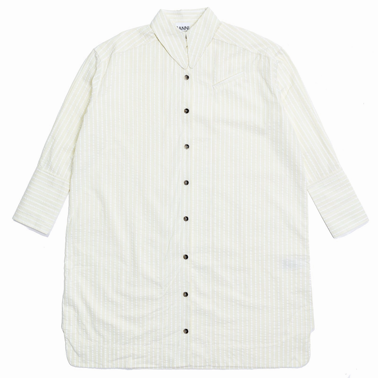 Ganni Light Seersucker Stripe 'Yellow Stripe Flan' Light Core