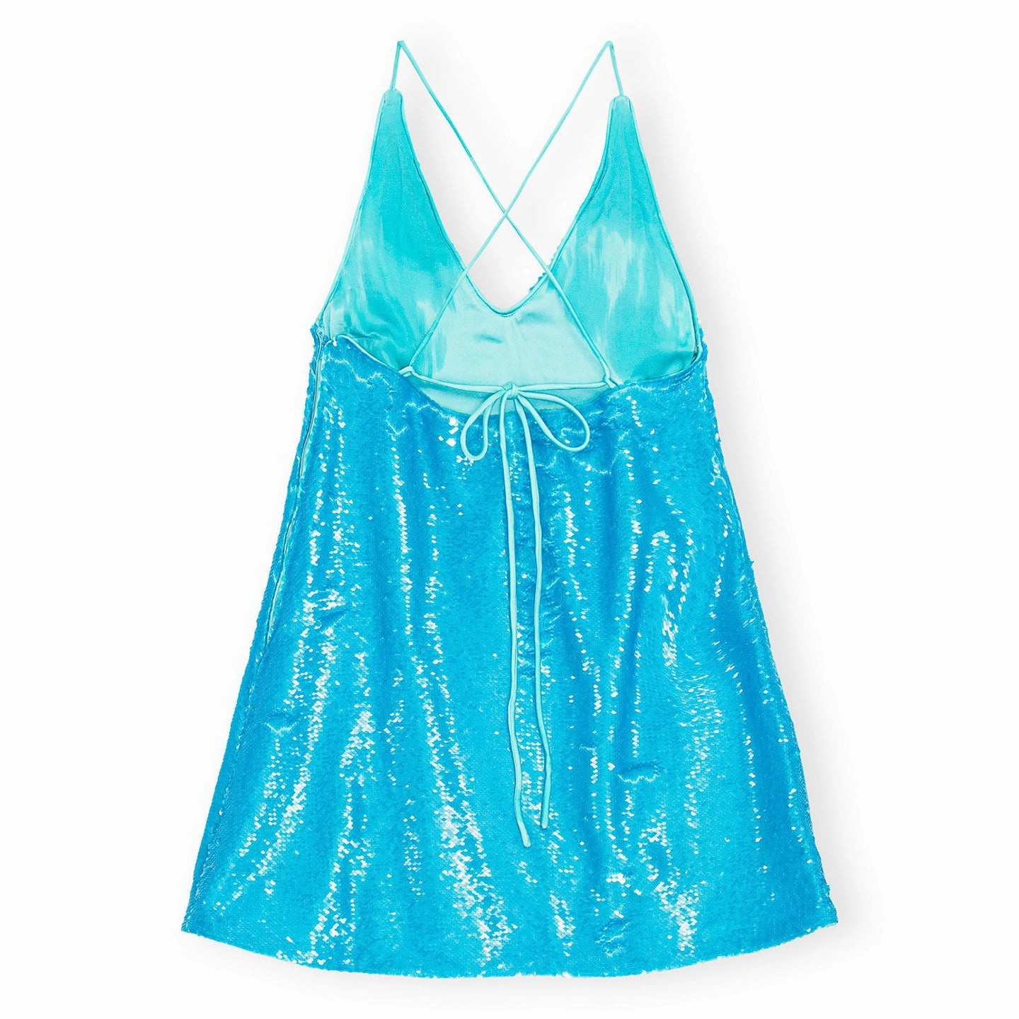 Ganni Sequins Strap Mini Dress 'Blue' Breezy Fit