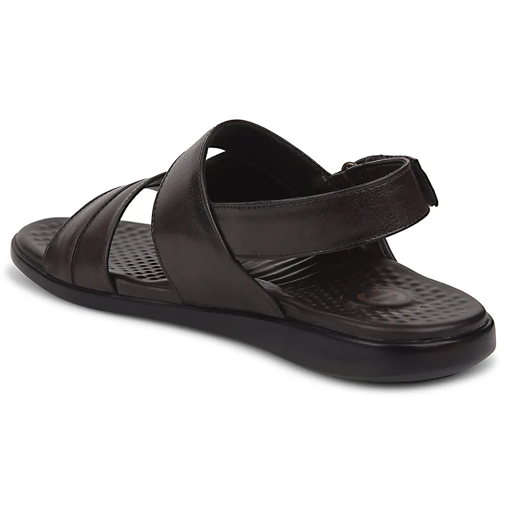 Healers Brown Formal Sandal For Men SOFTER-1 By Liberty Adaptive Heel Collar