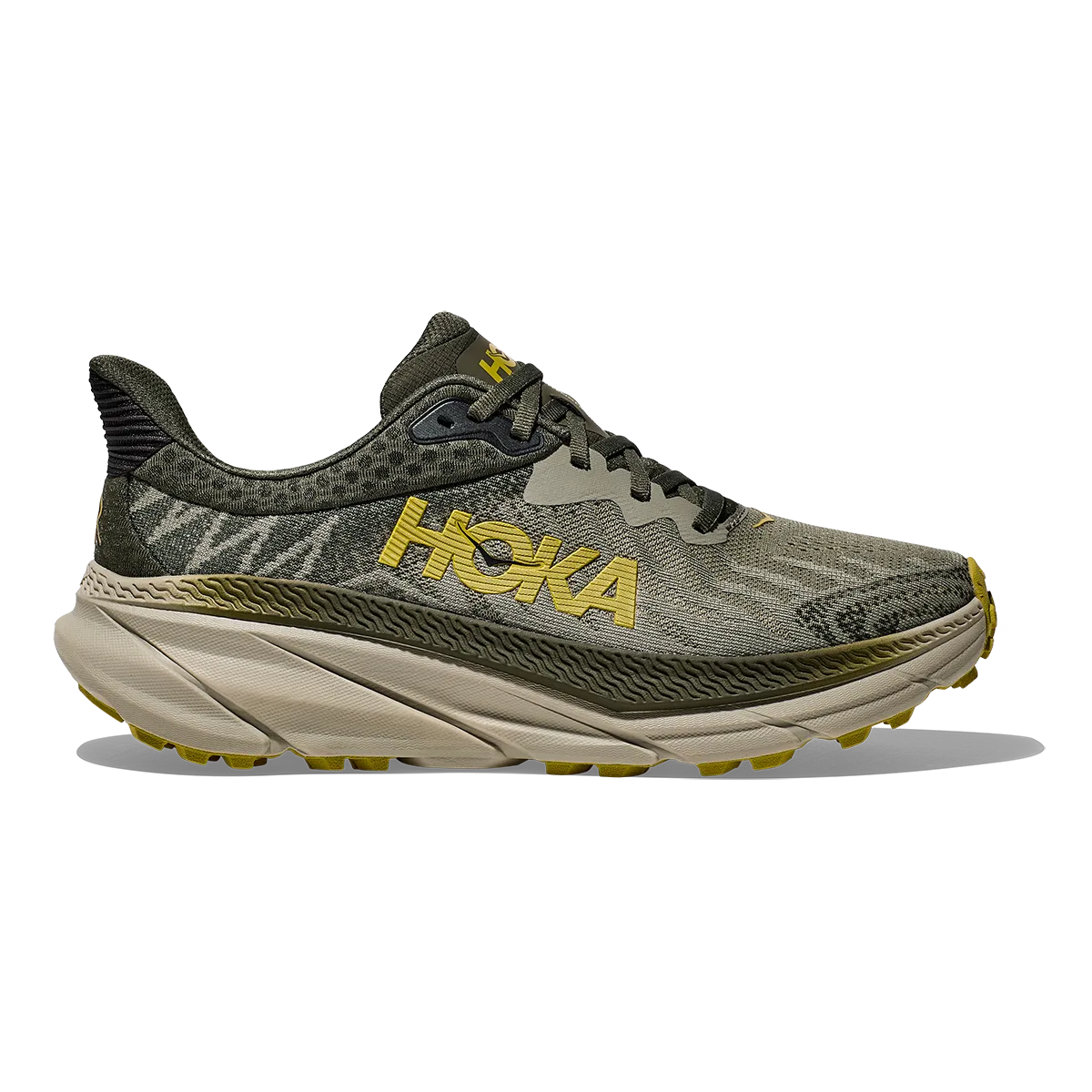 foot - cushioning running shoes treadmill - specific shoes Hoka Challenger ATR 7 - Olive Haze - Forest Cover