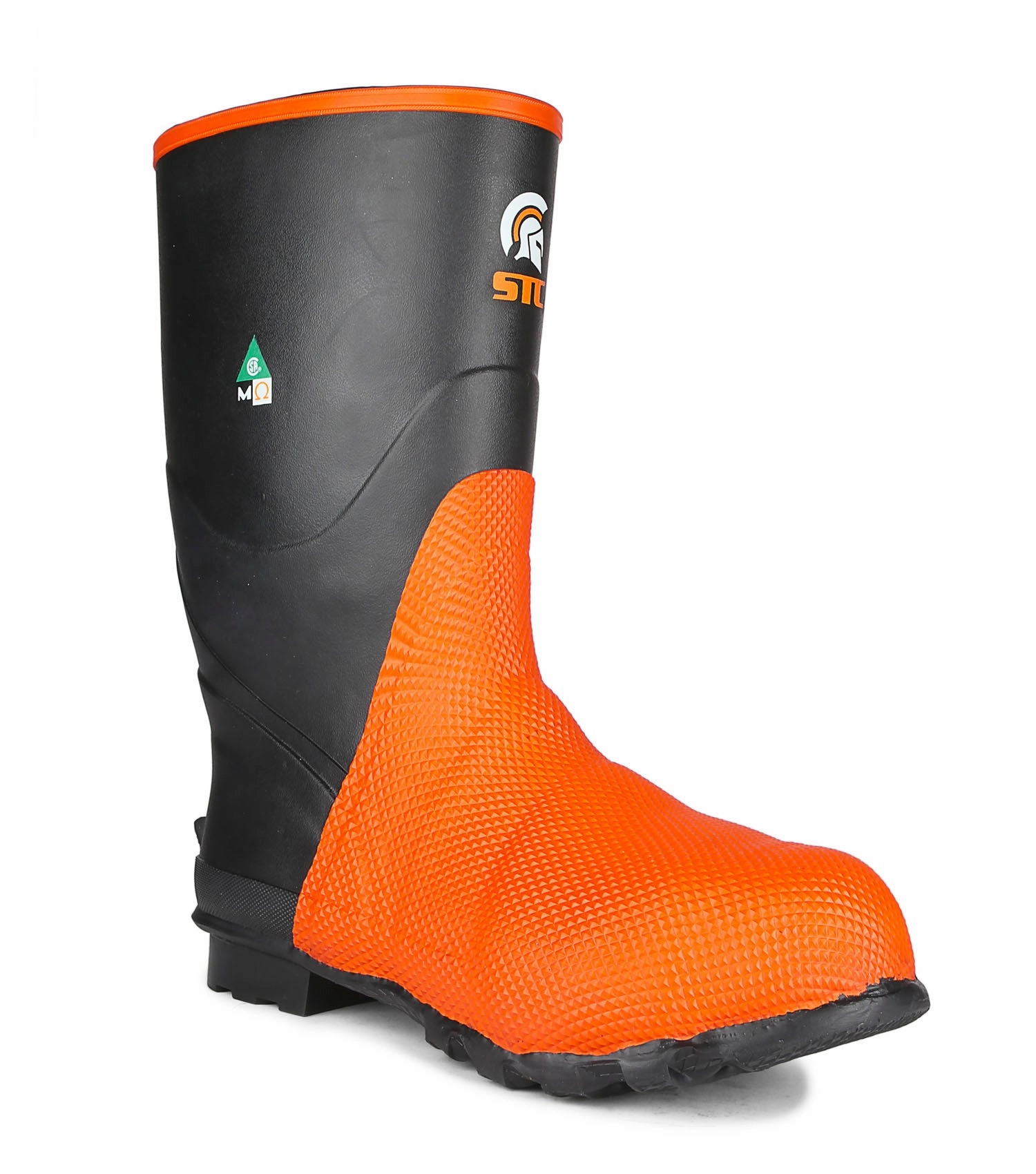 water - resistant feature tennis - compatible shoes Geo II, Black & Orange | 14'' Rubber Work Boots | Metguard Protection