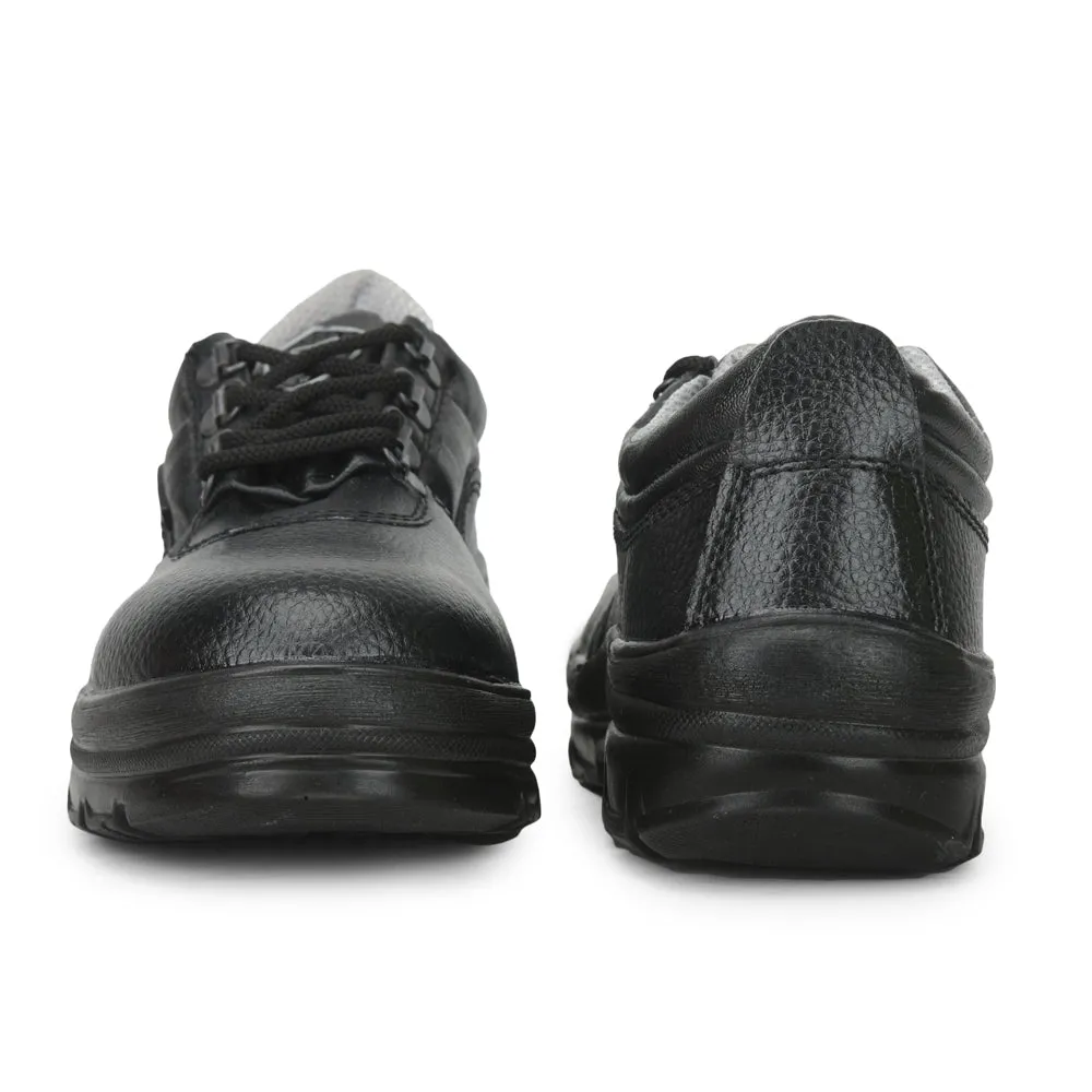 Triple Density Outsole recycled - materials Gliders Black Lace Up Industrial Safety Shoes For Men ROUGHTER-S By Liberty