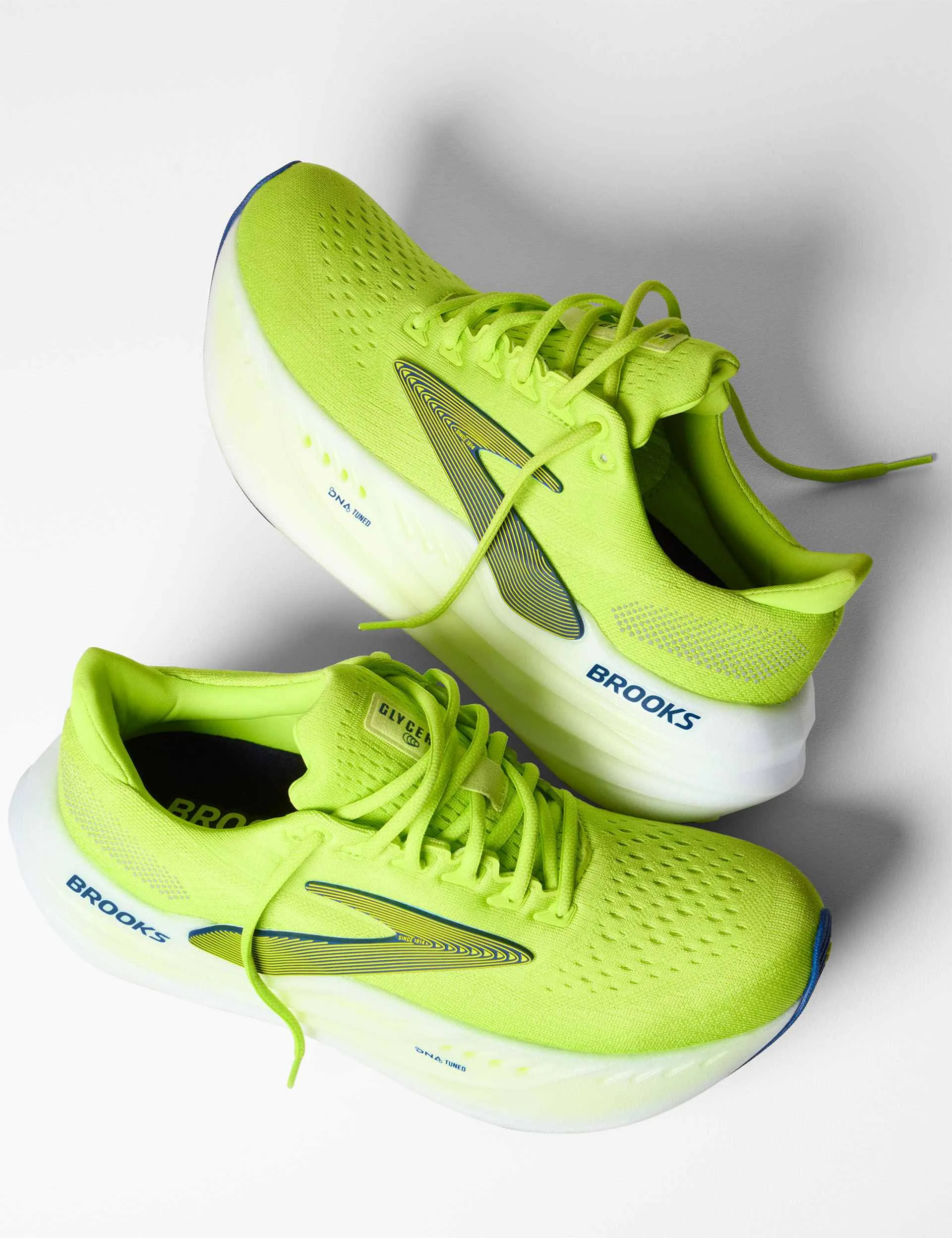 eco - friendly running shoes Glycerin Max - Lime/Navy Peony/White