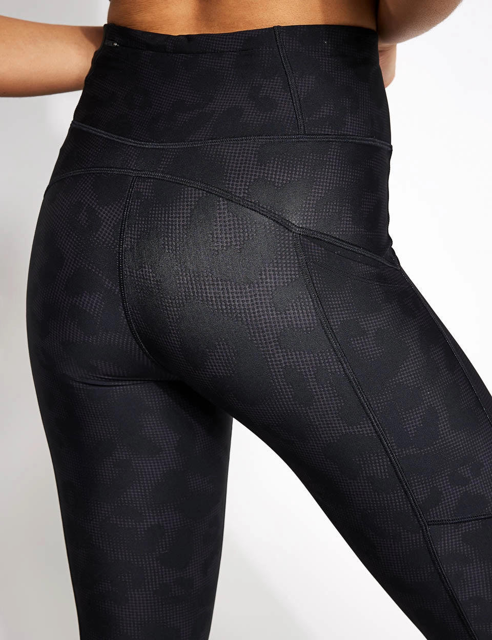 Squat Proof Summer Wear Go Move Printed High Waisted Gym Leggings - Mono Animal Black