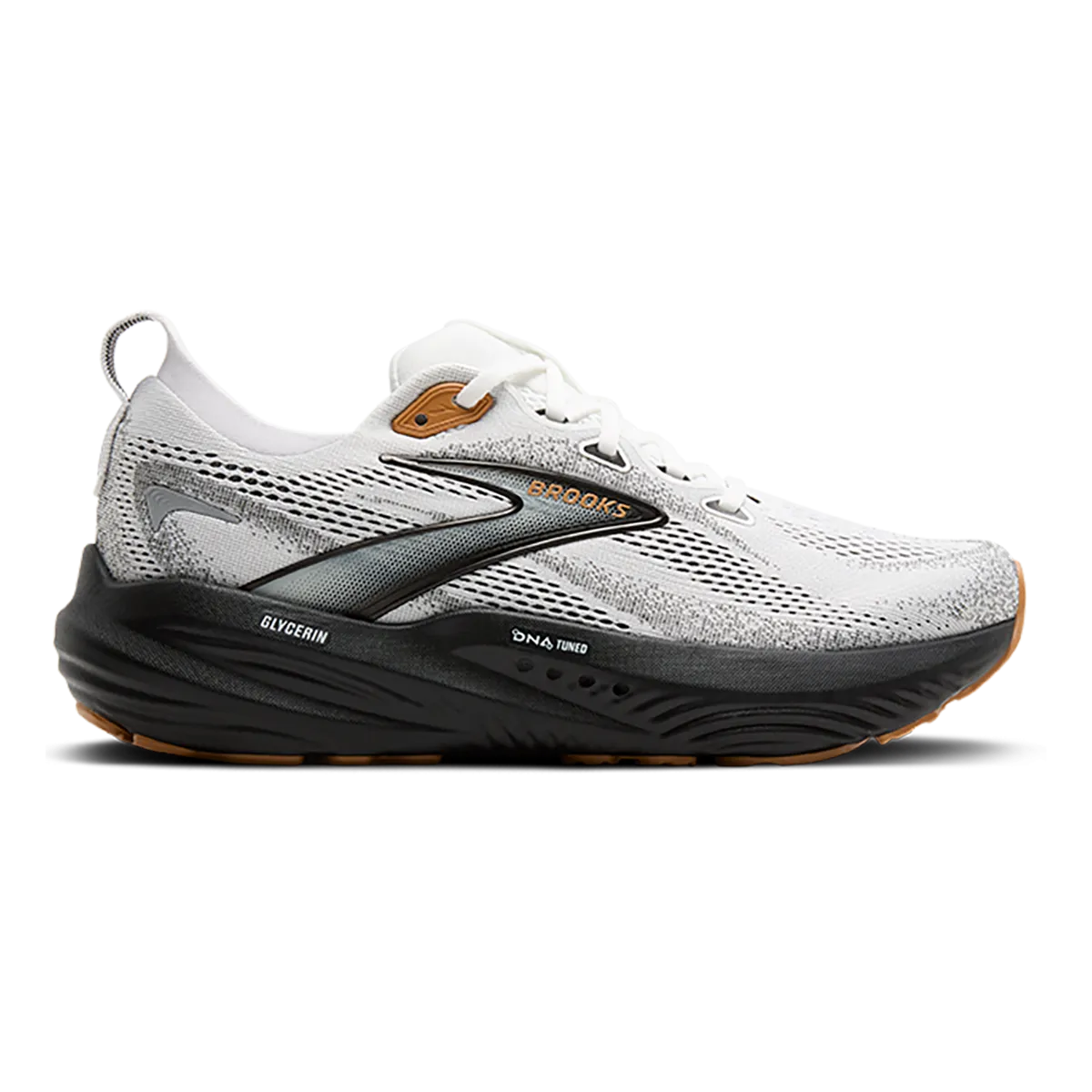 anti - static suitable for beginners Brooks Glycerin 22 White - Grey - Black