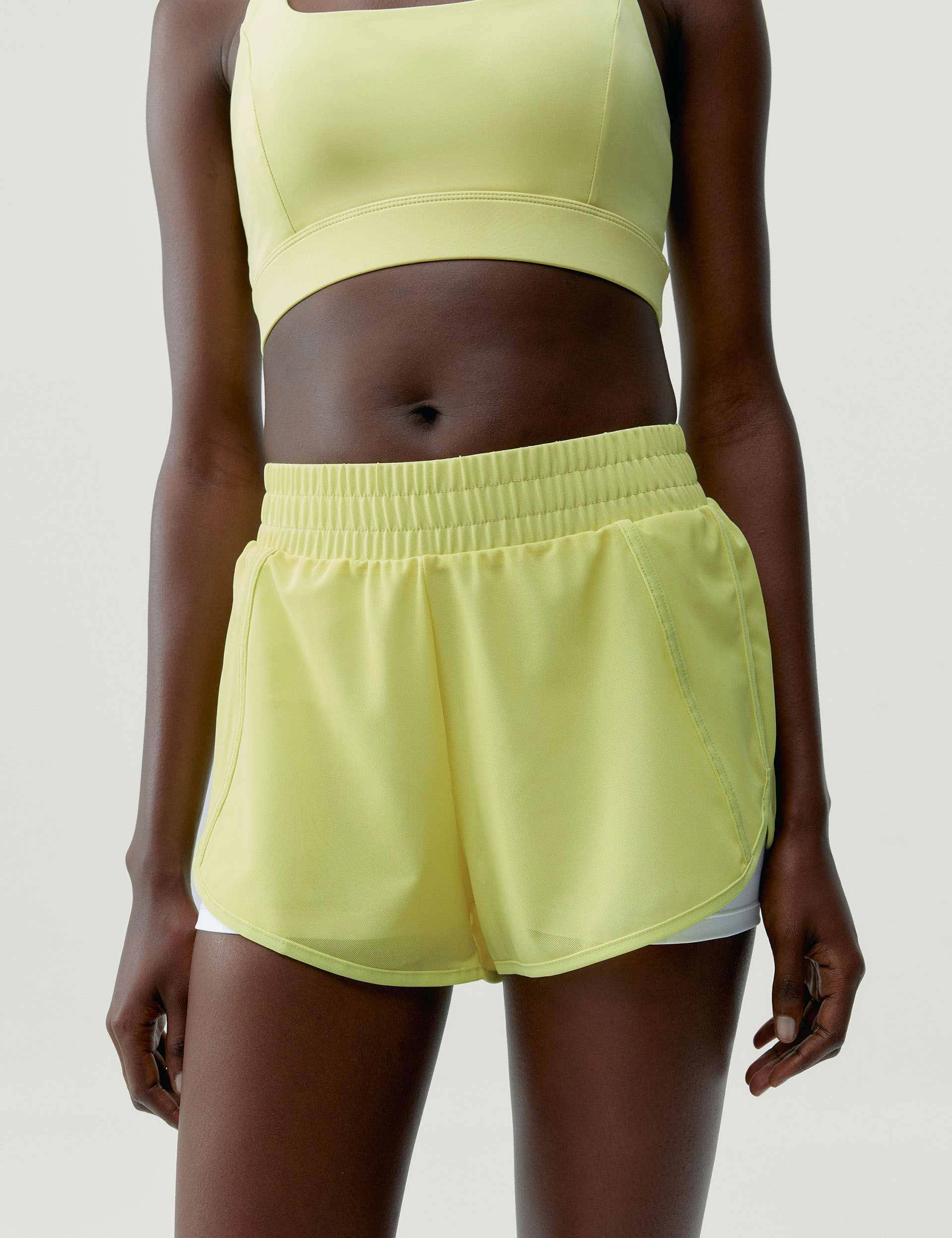 Padma Short 2.0 - Yellow Green/White Sporty Look Stylish Look