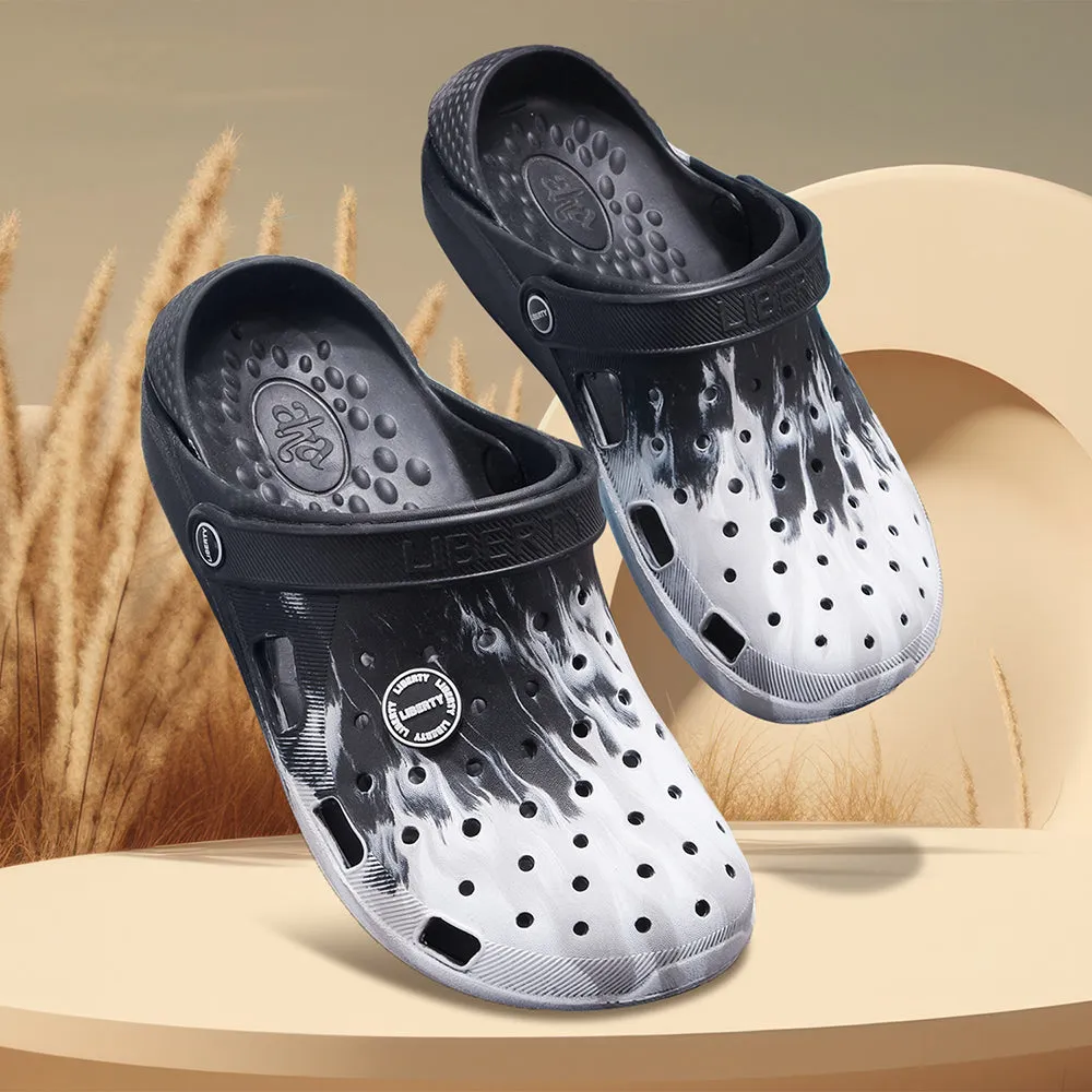 A-HA Black Slingback Clogs For Men LPMXT-961E By Liberty synthetic leather shoe feature Weekend Jog