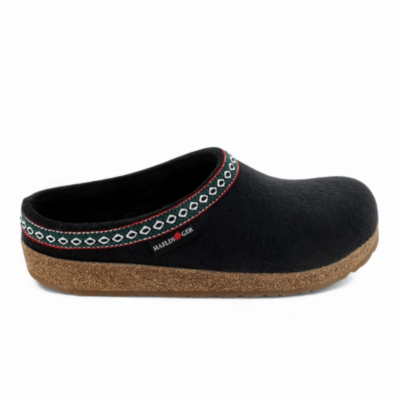 NonIrritatingSeams Haflinger GZ Classic Grizzly Clog - Black