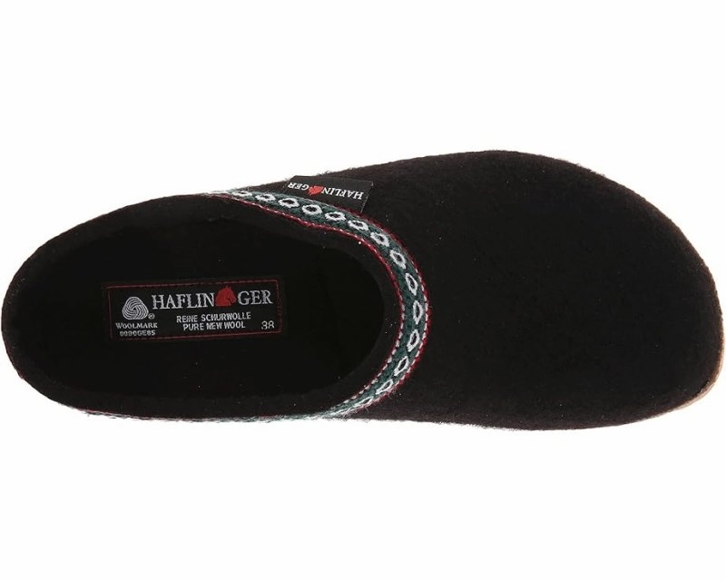 Haflinger GZ Classic Grizzly Clog - Black QuickReleaseClosures
