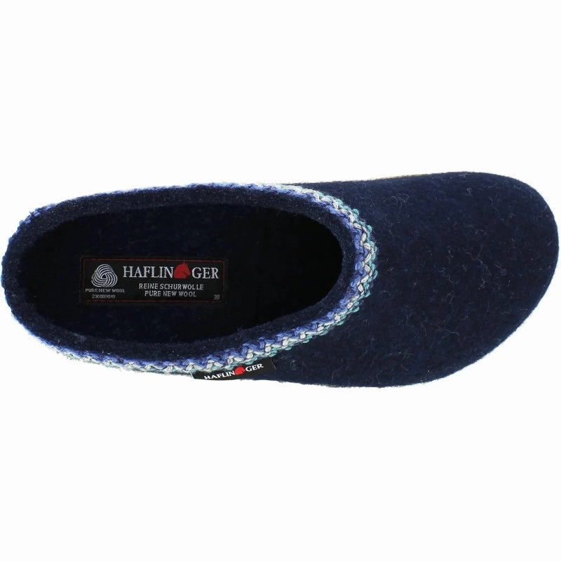 Work Safe Haflinger GZ Zig Zag Grizzly Clog - Captains Blue