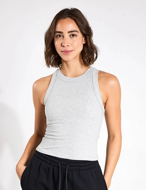 Minimal Flexible Harmony Ribbed Tank - Grey Marl