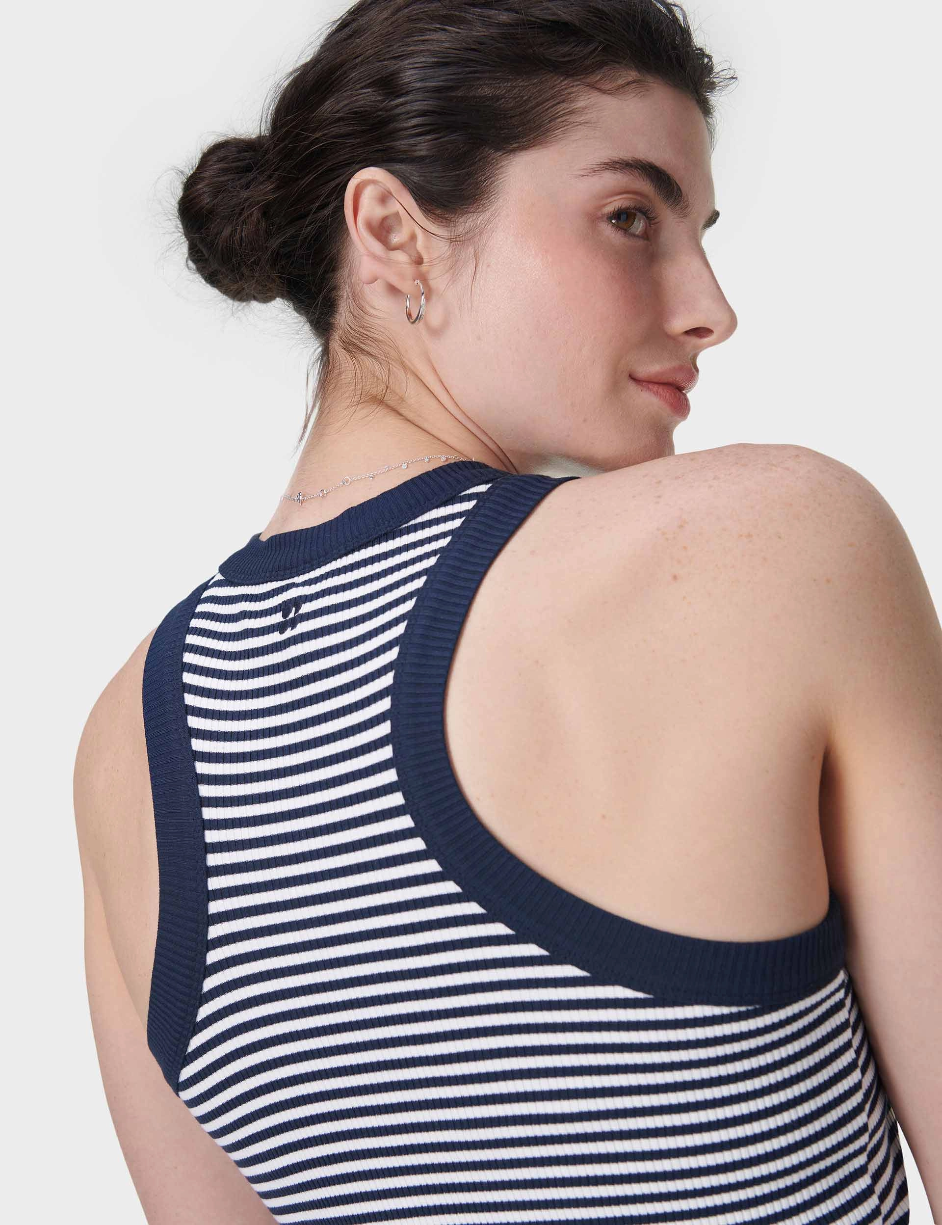 Bonded Seam Tape UltraSoftLining Harper Racer Vest - Navy White Stripe