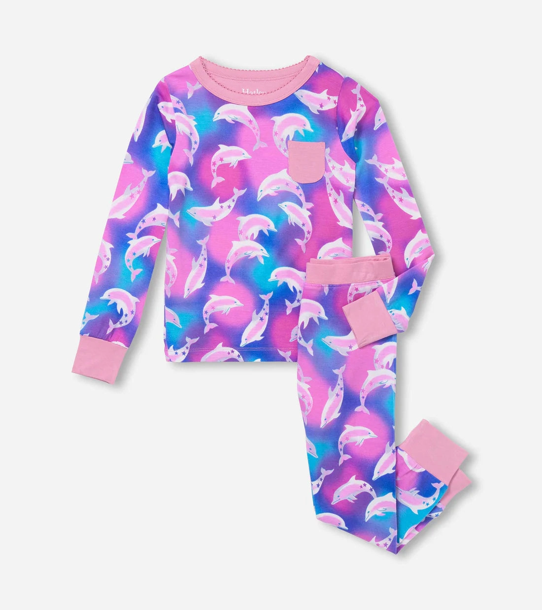 Hatley Bamboo Pajama Set - Airbrush Dolphins color - fast