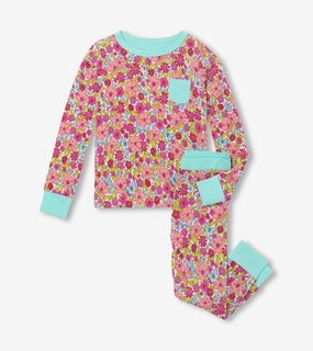 Hatley Bamboo Pajama Set - Groovy Daisy Denim items for children