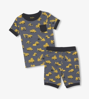 Leather look kids' wear Hatley Bamboo Shorts Pajama Set - Under Condtruction
