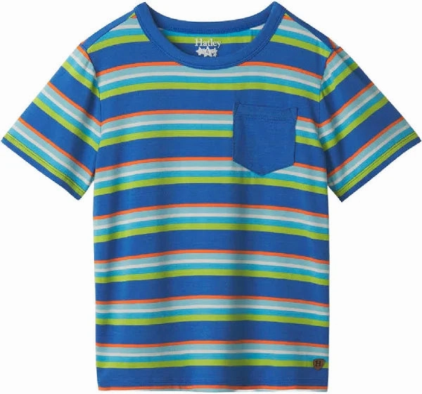 Functional Hatley Bamboo Tee - Sapphire Stripes
