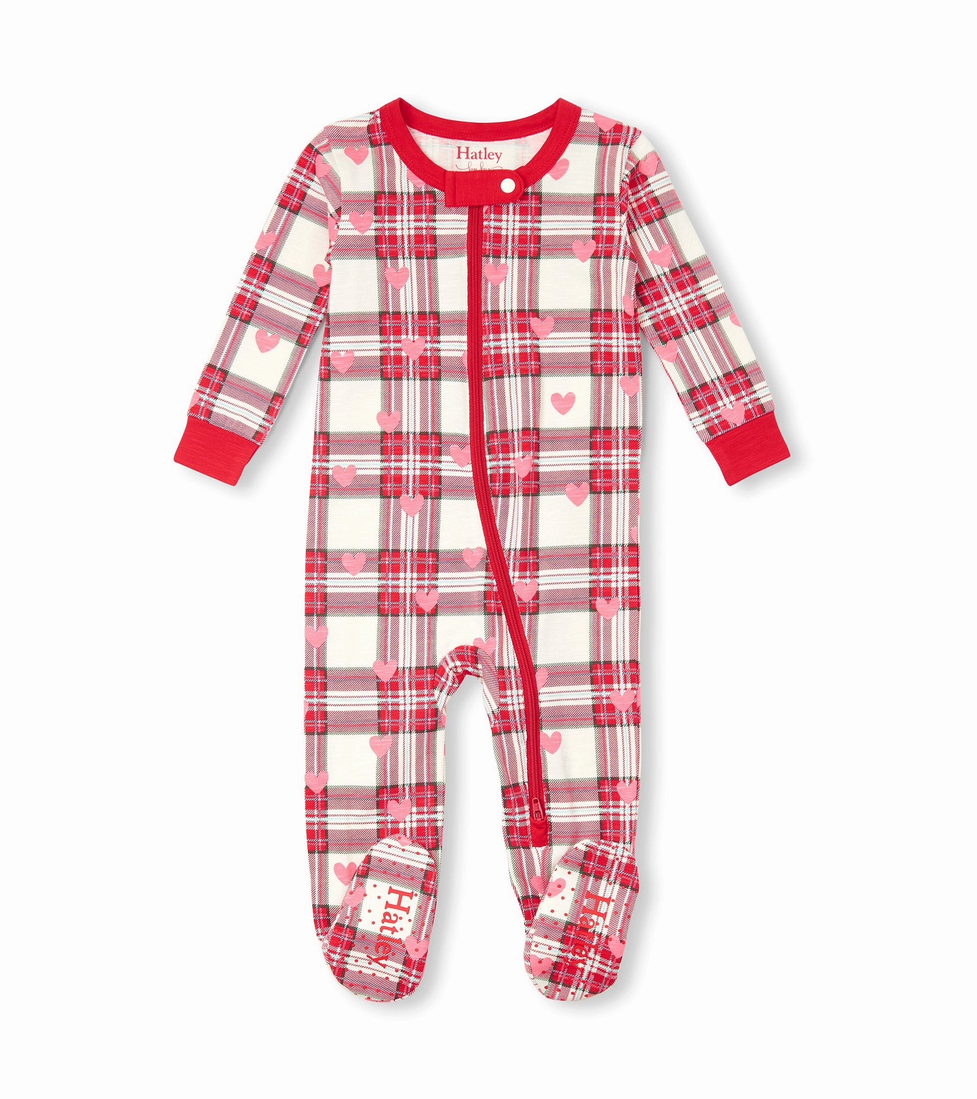 Hatley Cotton Footed Coverall - Plaid Hearts King Mode Shoot Mood