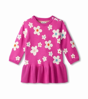 Beaded Hatley Flounce Hem Sweater Dress - New Flowers