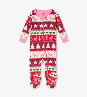 DoubleStitchedEdges London Edge Hatley Footed Coverall - Holiday Fair Isle