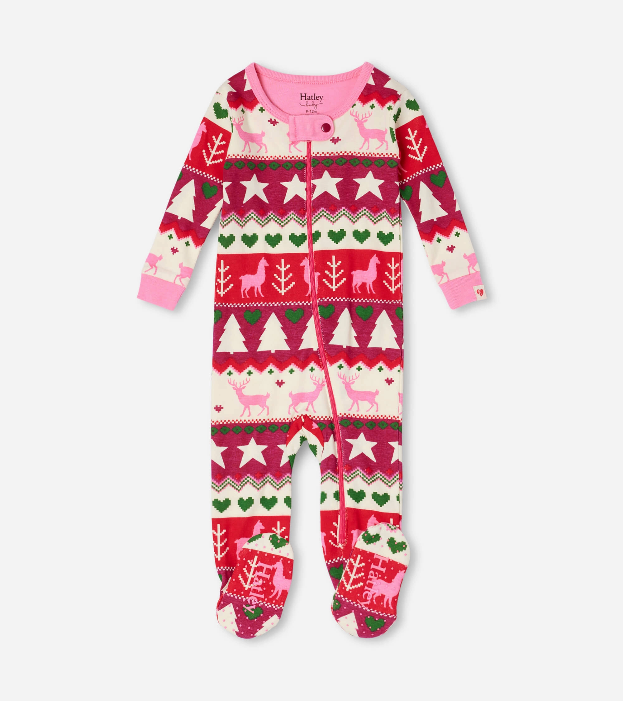 DoubleStitchedEdges London Edge Hatley Footed Coverall - Holiday Fair Isle