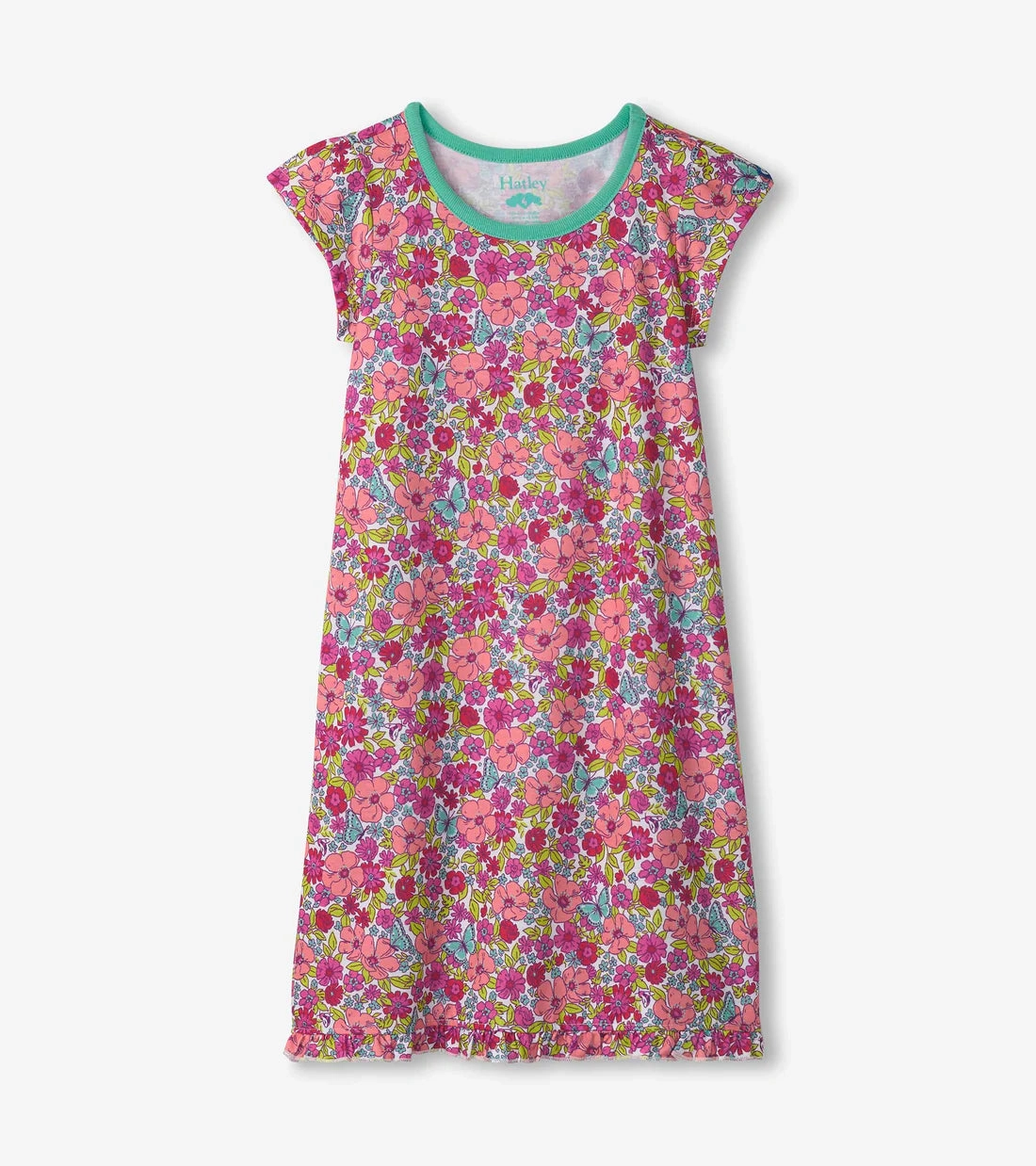 Little girl Hatley Ruffle Hem Nightdress - Groovy Daisy