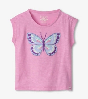 Sleep - Wear Retro Hatley Snap-up Tee - Painted Butterfly