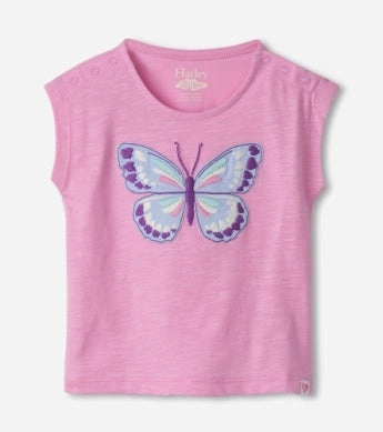 Sports kids' apparel Basketball wear for kids Hatley Snap-up Tee - Painted Butterfly