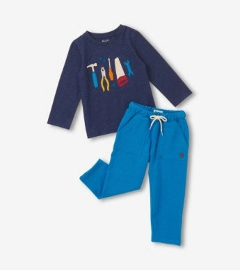 Removable Slim - fit Hatley Tee & Pull on Pant Set - Tools