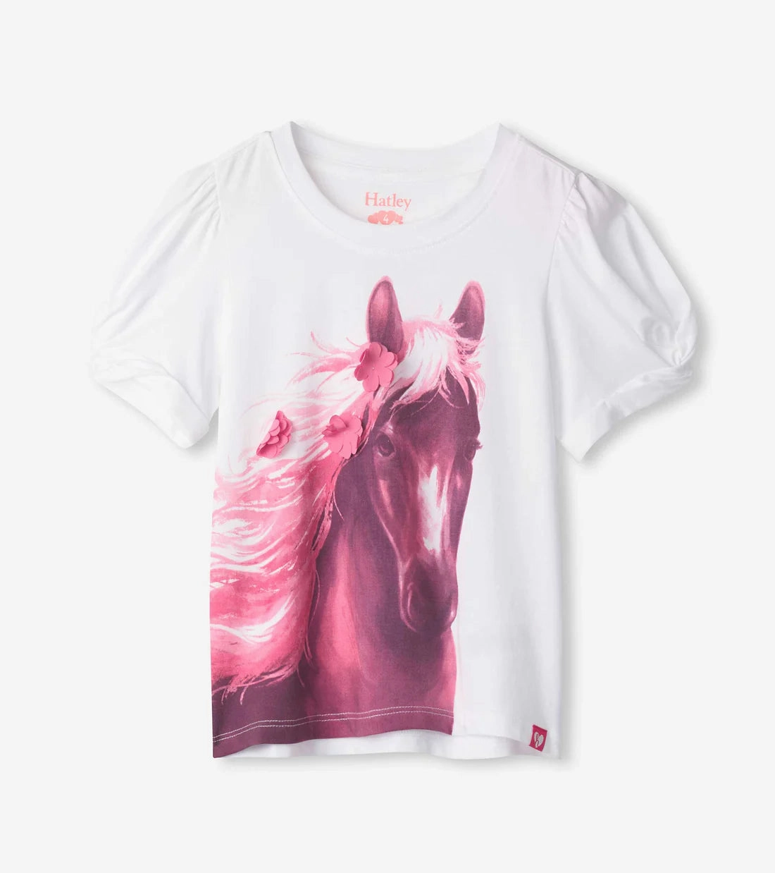 Hatley Twisted Sleeve Tee - Soft Horse Polyester Printed