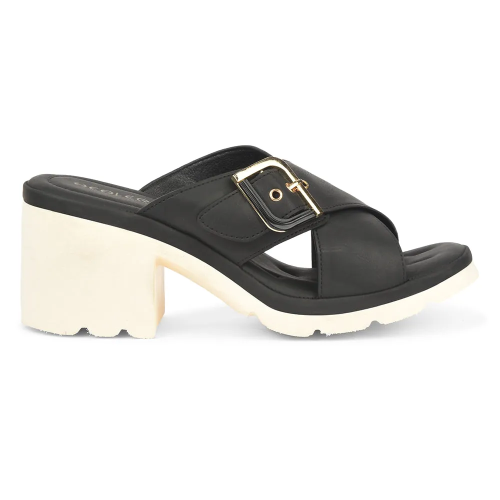 Healers Black Casual Block Heel Sandal For Women ZQ-DM-15 By Liberty Rebound Axis Pivot high - heel shoes