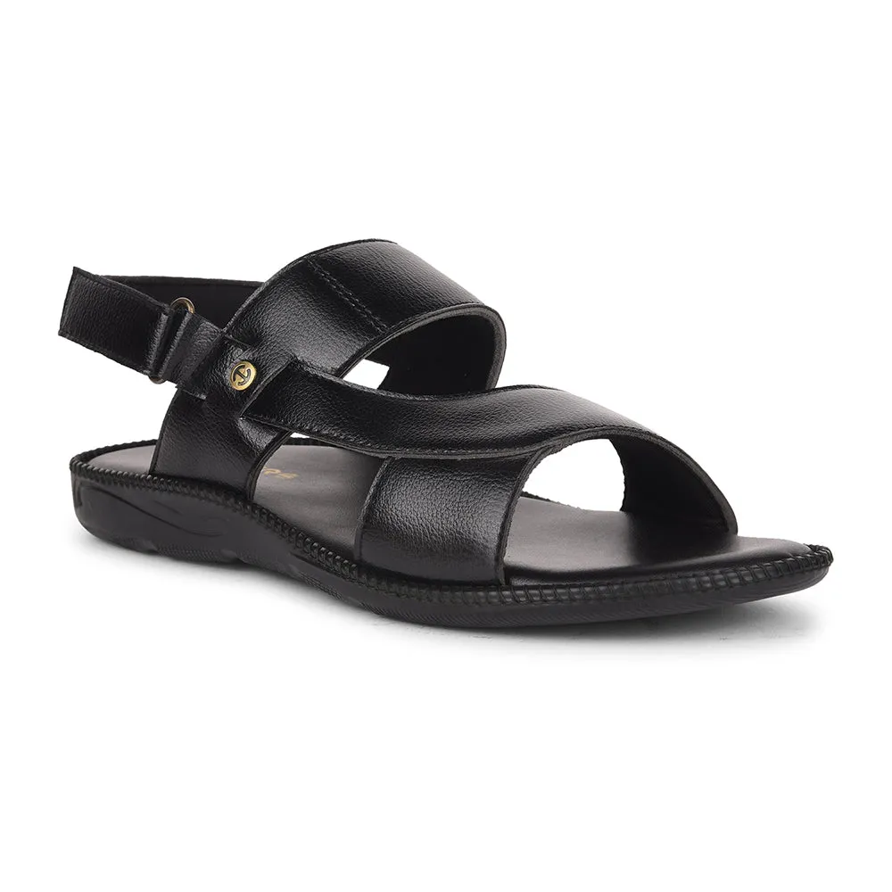 Temperature Regulating Healers Black Casual Sandal For Men VCL-103 By Liberty