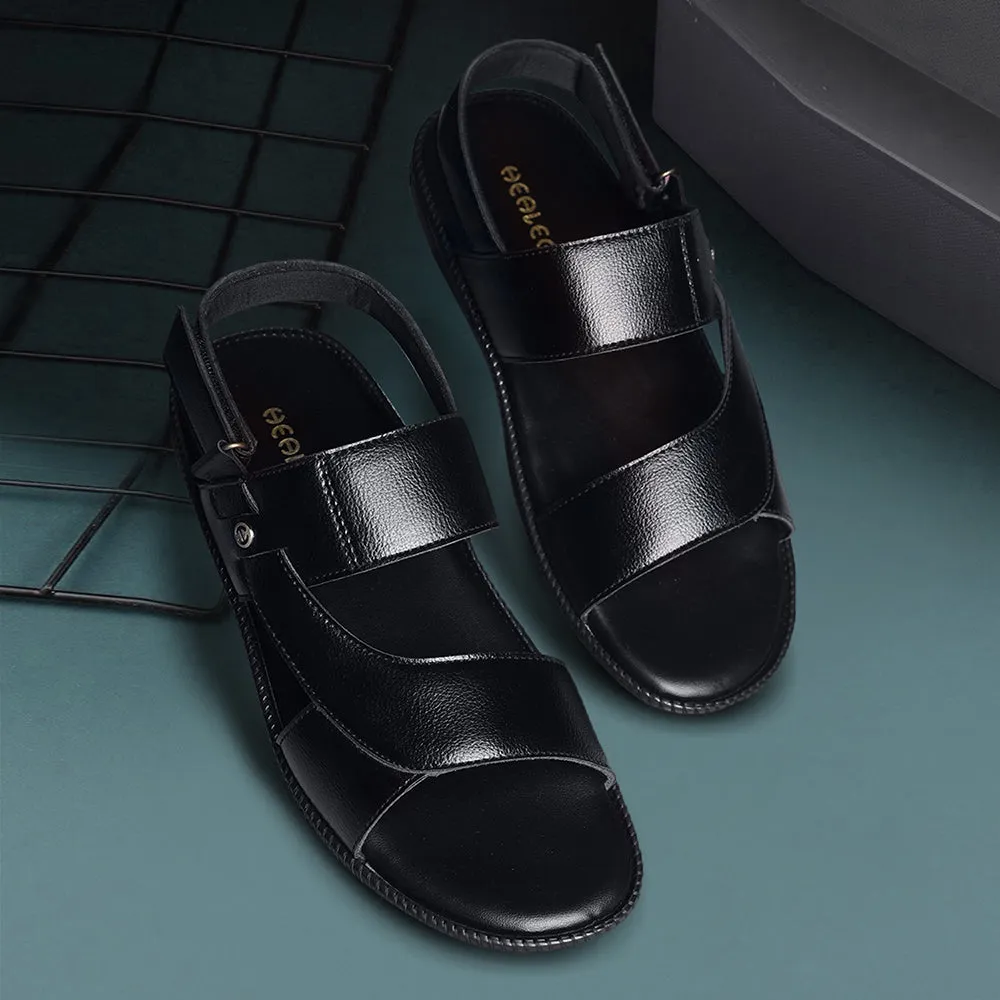 Zumba shoes heel - cup support Healers Black Casual Sandal For Men VCL-103 By Liberty