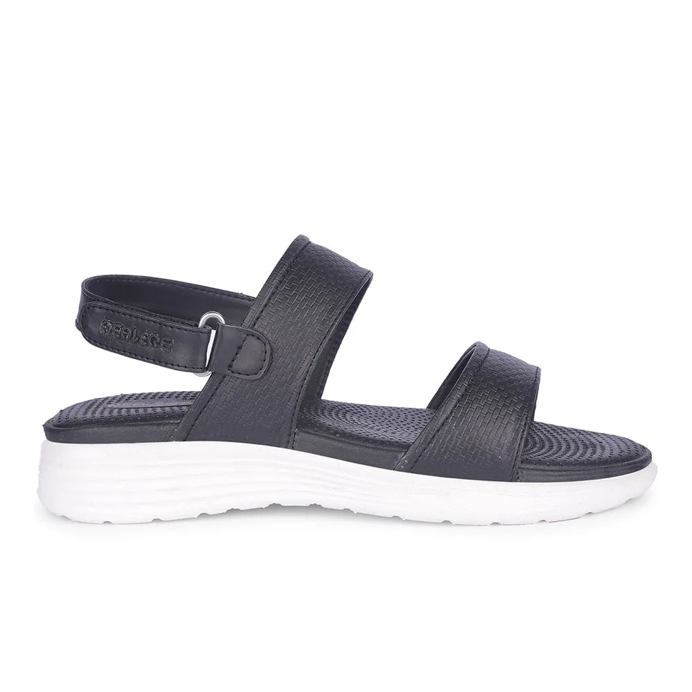 running for a way to stay balanced Healers Black Casual Sandal For Women SOFIA-2E By Liberty