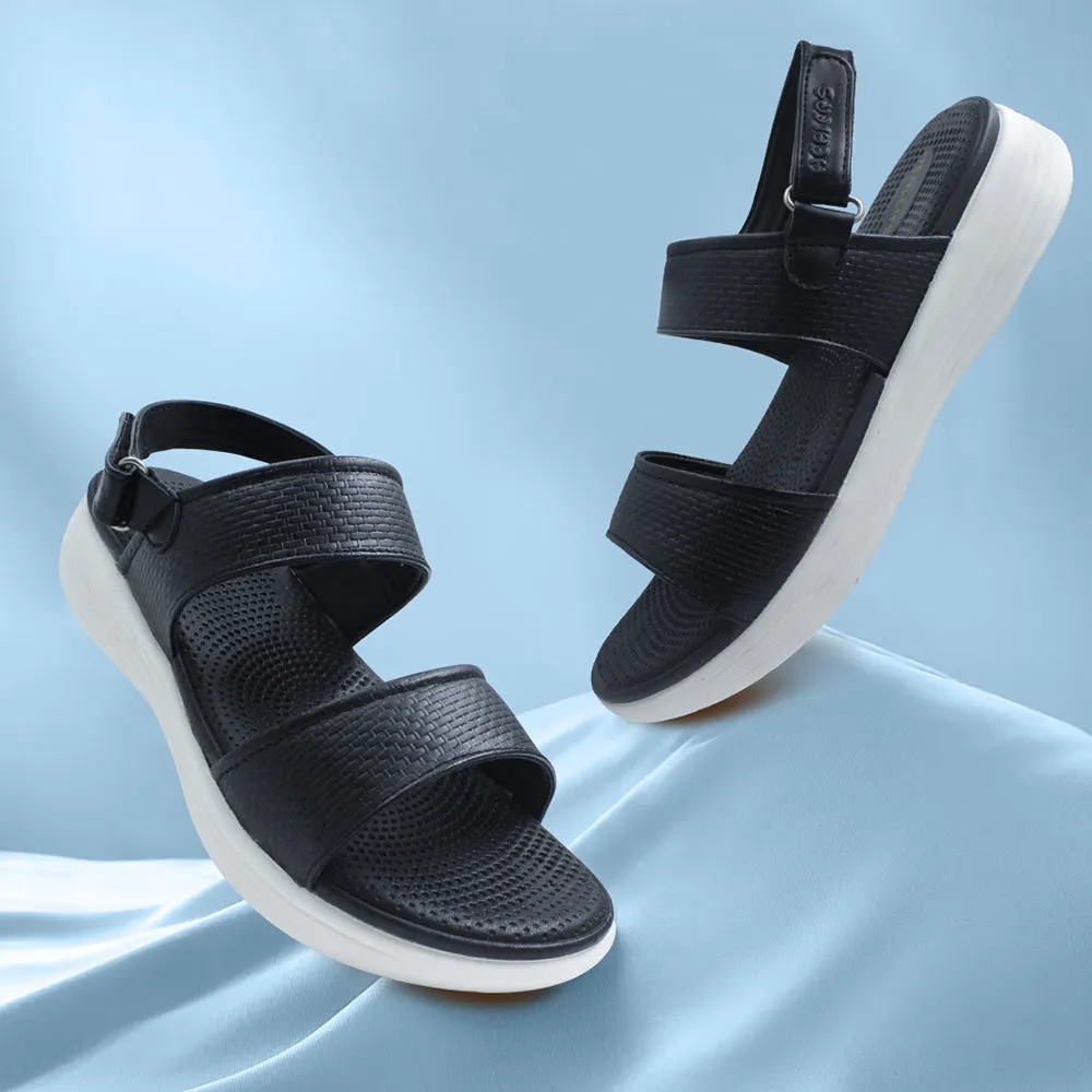 Flexible Traction Healers Black Casual Sandal For Women SOFIA-2E By Liberty