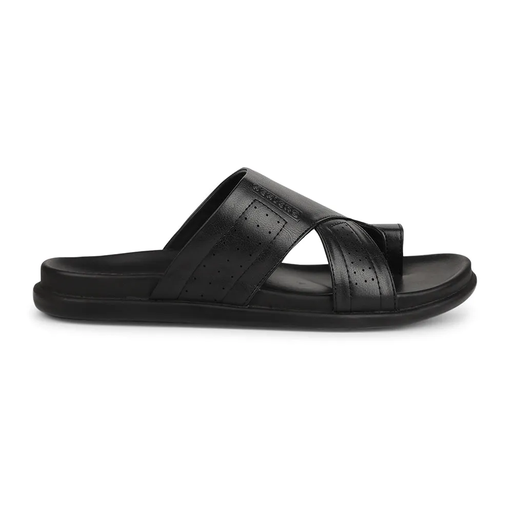 Sock Like Fit Healers Black Casual Slipper For Men LEEKS-10 By Liberty