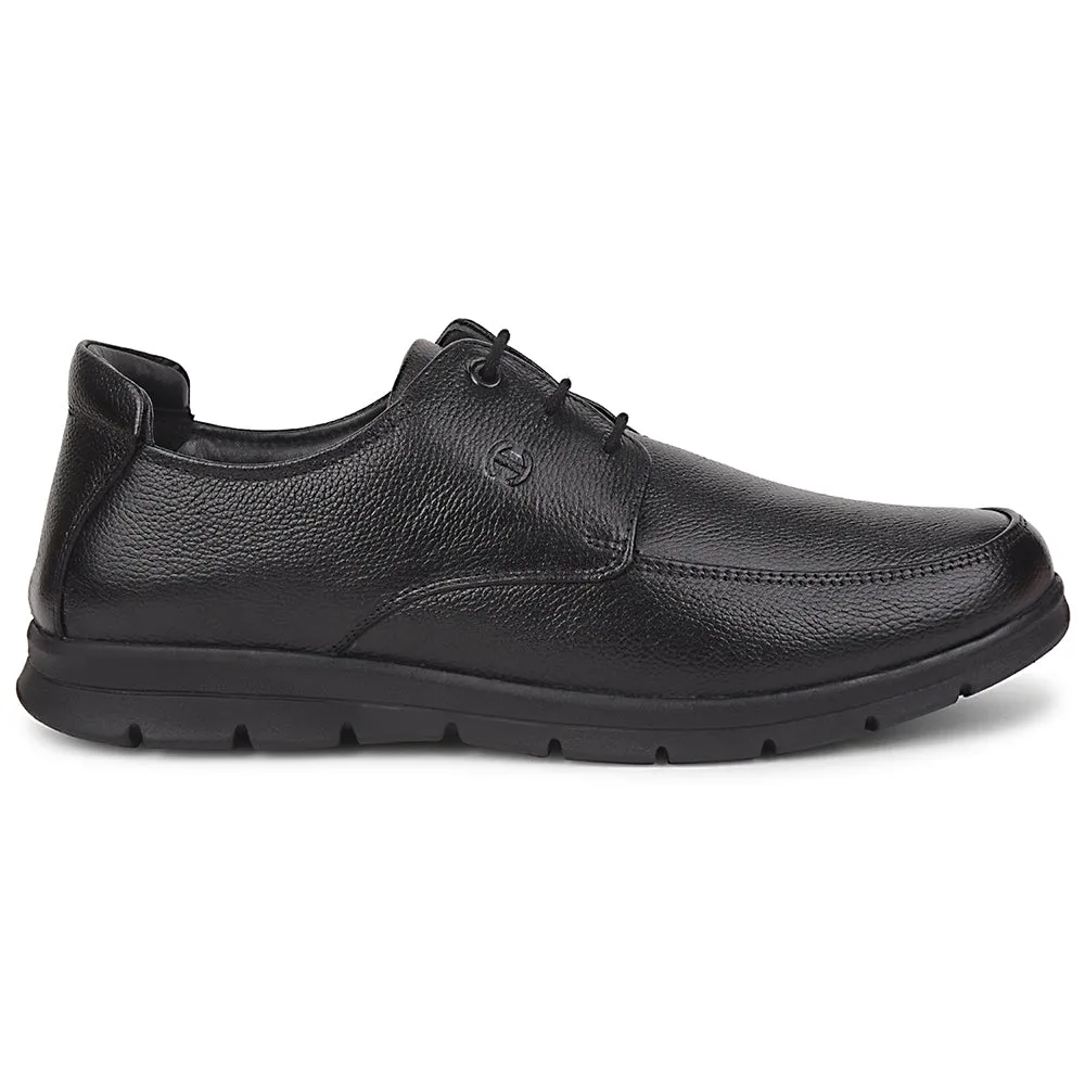Healers Black Formal Lacing Derby Shoes For Men J757-15 By Liberty Traction Sole Park Run