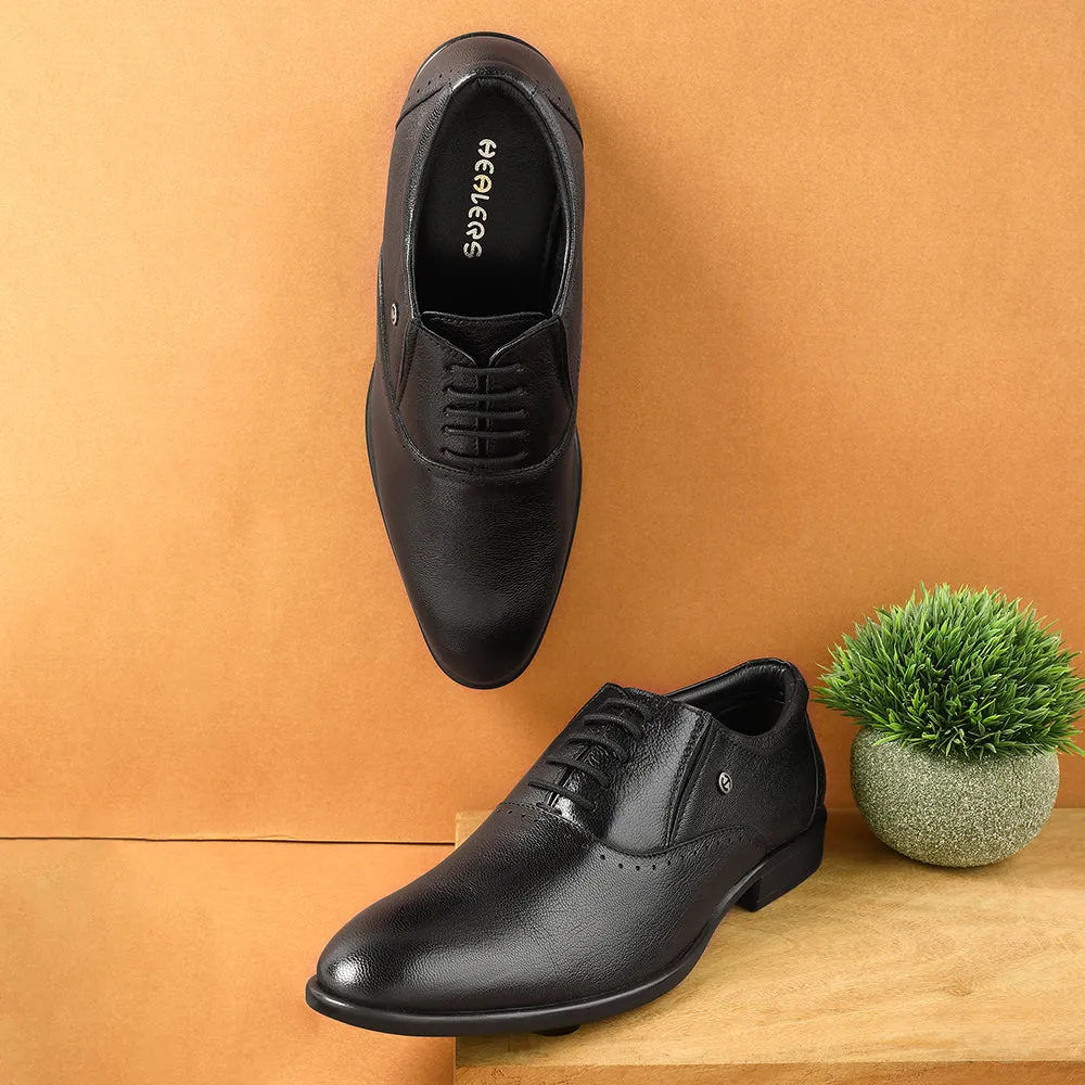 Competitive Edge Shock Resistance Healers Black Formal Lacing Oxford Shoes For Men U993-18 By Liberty