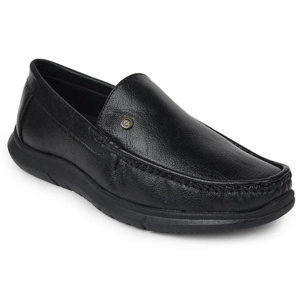 Healers Black Formal Loafers For Mens VSL-3 By Liberty Flexible Outsole Grooves Vegan Friendly Materials