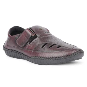 Healers Brown Casual Buckle Sandal For Men JPL-205 By Liberty Asymmetric Lacing System moon - design shoes