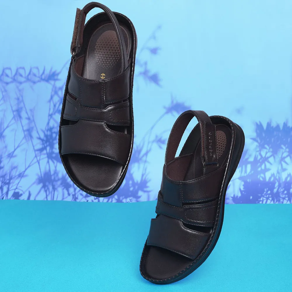 Healers Brown Casual Sandal For Men STARC-1E By Liberty Anti Friction Liner Technology