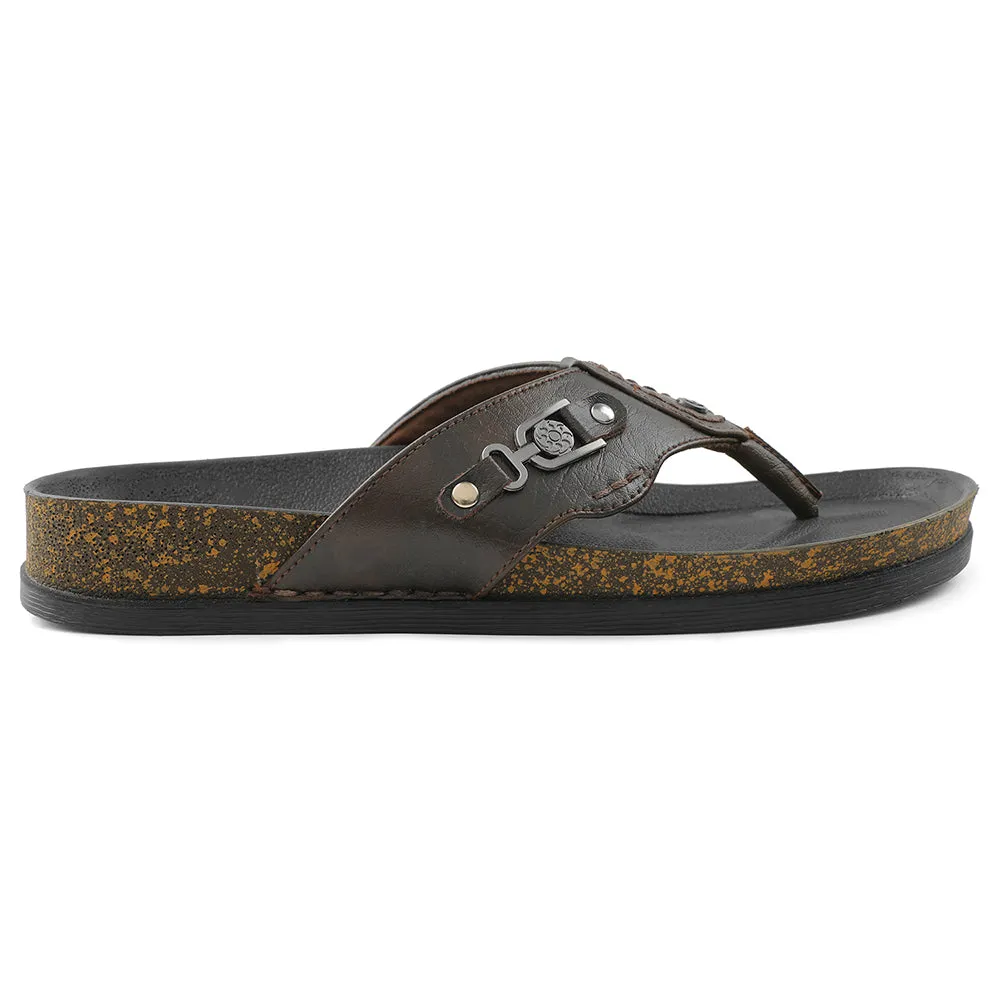 Shock Resistance Healers Brown Casual Slipper For Men CSS-28E By Liberty