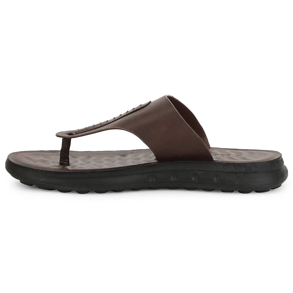 Healers Brown Casual Slipper For Men GHD-82 By Liberty Molded Collar Padding hook - and - loop closure