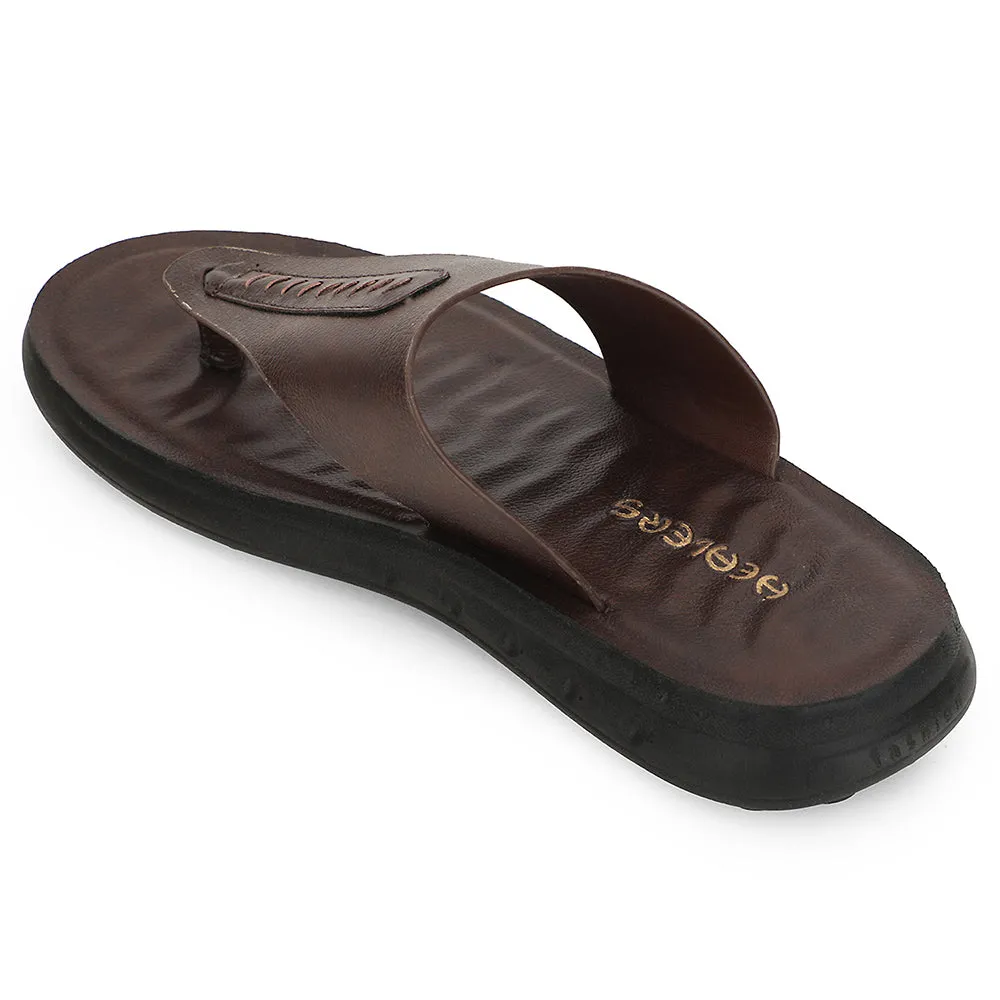 Vertical Height Offset Anti Slip Traction Healers Brown Casual Slipper For Men GHD-82 By Liberty
