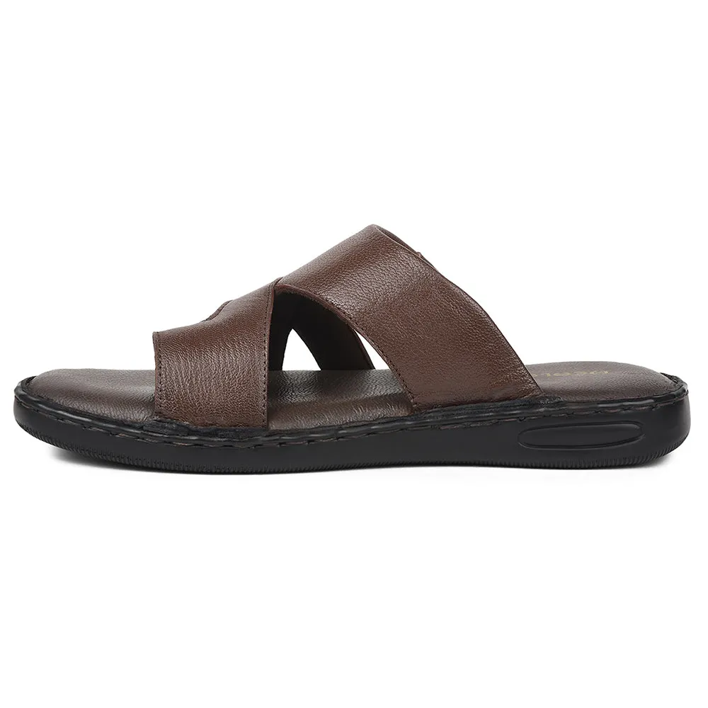 Healers Brown Casual Slipper For Mens AOL-10 By Liberty machine - washable insole shoes