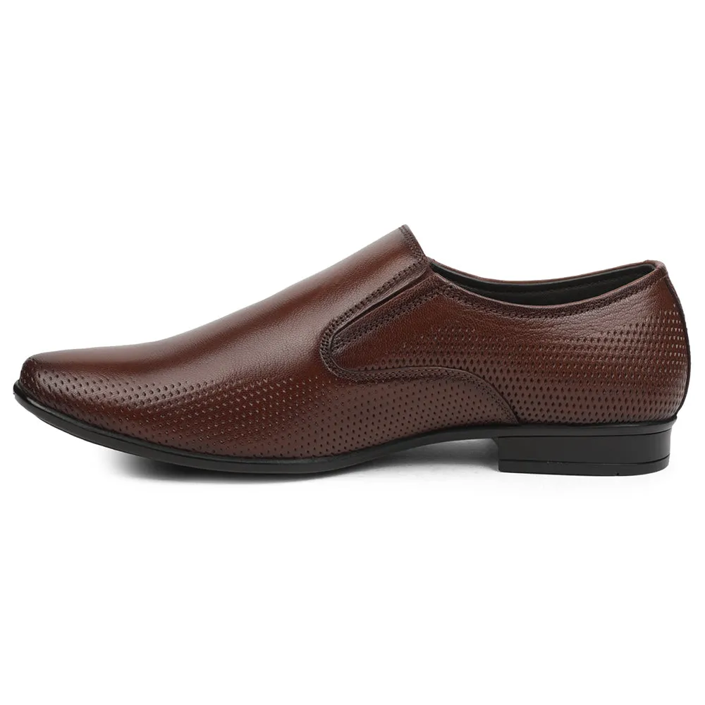 Healers Brown Formal Non Lacing Mocassin Shoes For Men UDL-4 By Liberty Seamless Upper Construction