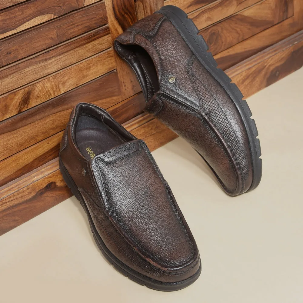Thermoplastic Webbing Healers Brown Formal Non Lacing Moccasin For Men OSL-22 By Liberty